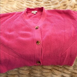 Evereve Bright Pink Cardigan Sweater